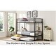preview thumbnail 9 of 11, Over Twin Bunk Bed Frame with Trundle,Metal Bunkbed with Sturdy Guard Rail and 2 sideLadders for Kids/Adults