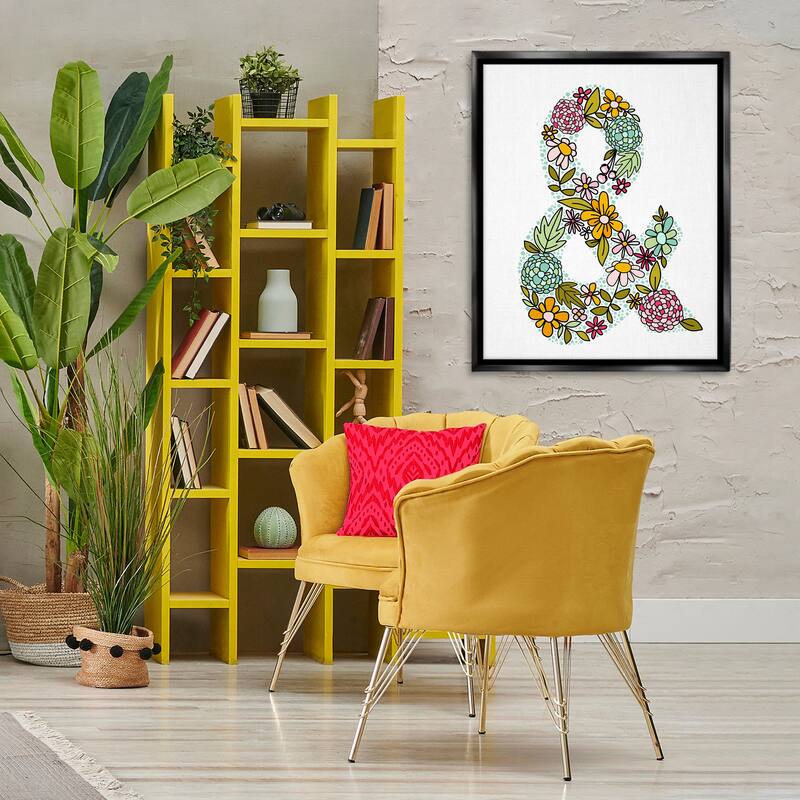 Stupell Hydrangea Florals Ampersand Framed Floater Canvas Wall Art Design By Mandy Ford Art + Illustration