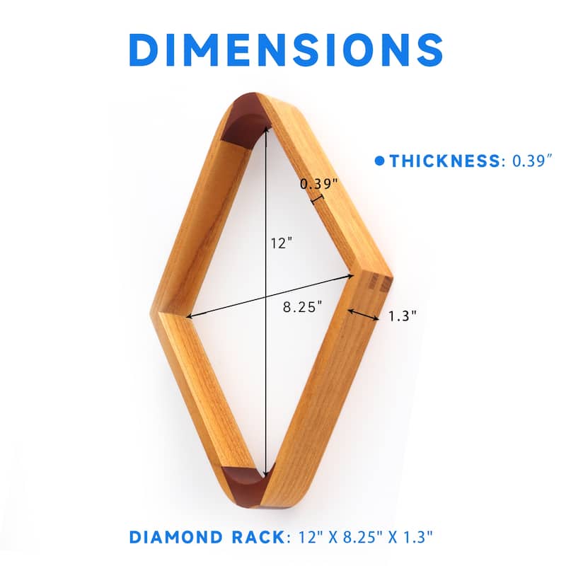 GSE™ 2-Tone Oak Solid Wood Billiard 8-Ball Triangle/9-Ball Diamond Pool Ball Racks for 2-1/4" Pool Balls