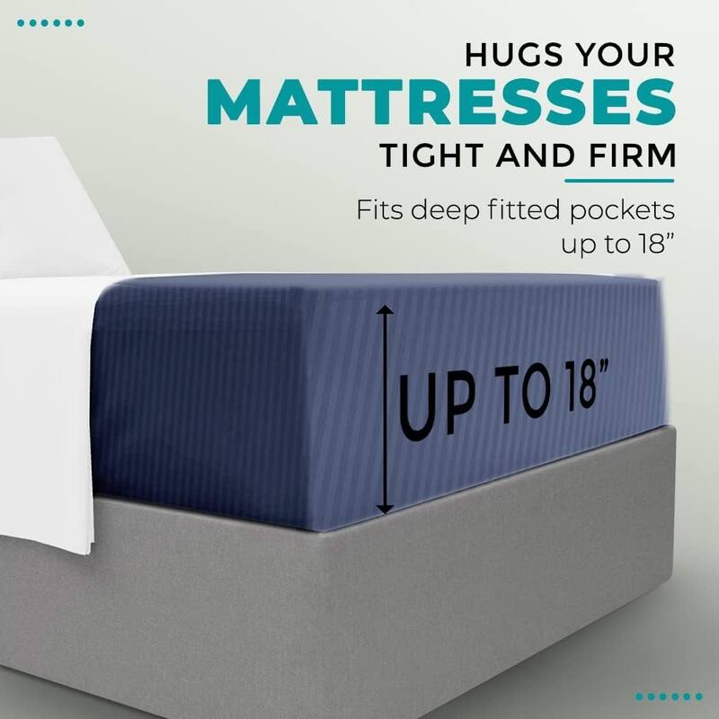 Feather & Stitch 500 Thread Count Damask Stripe ONLY Fitted Sheet