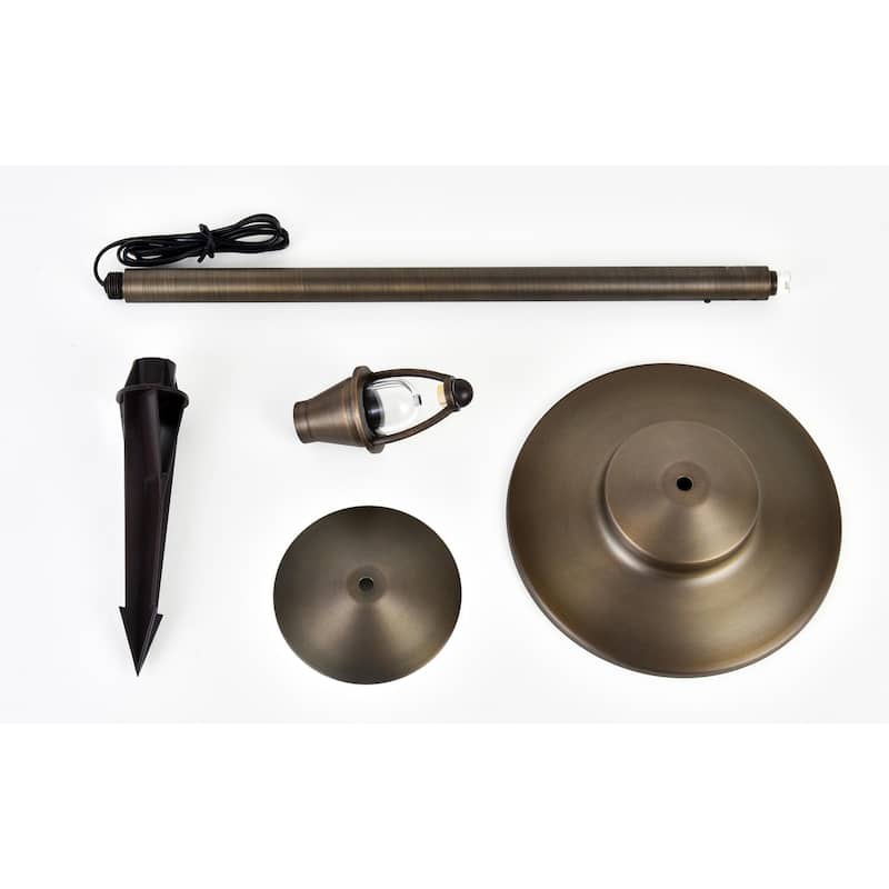 Juniper Path Light D9 H24 in Antique Cast Brass Finish