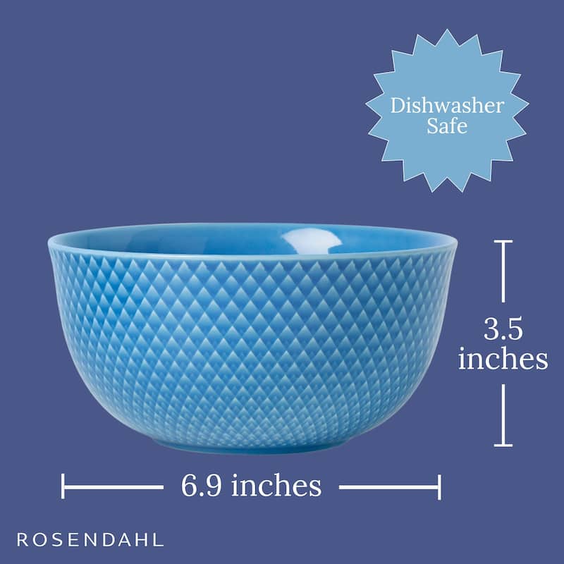 Lyngby Porcelain Rhombe Color Serving Bowl - 6.9" D x 3.5" H