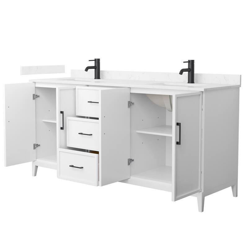 Elan 72-inch Double Vanity, Cultured Marble Top
