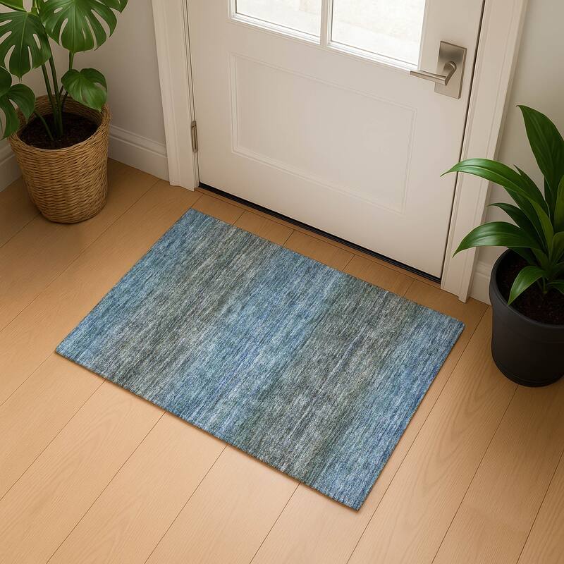 Premium Washable Super Soft Ombre Stripes Mayfield Rug - Blue - 1'8" x 2'6"