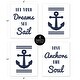 preview thumbnail 5 of 4, Sweet Jojo Designs Navy Blue White Anchors Away Collection Wall Decor Art Prints (Set of 4) - Let Your Dreams Set Sail
