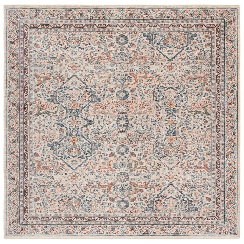 Lauren Ralph Lauren Belvoir Traditional Oriental Polyester Area Rug - 6'7" Square - Ivory
