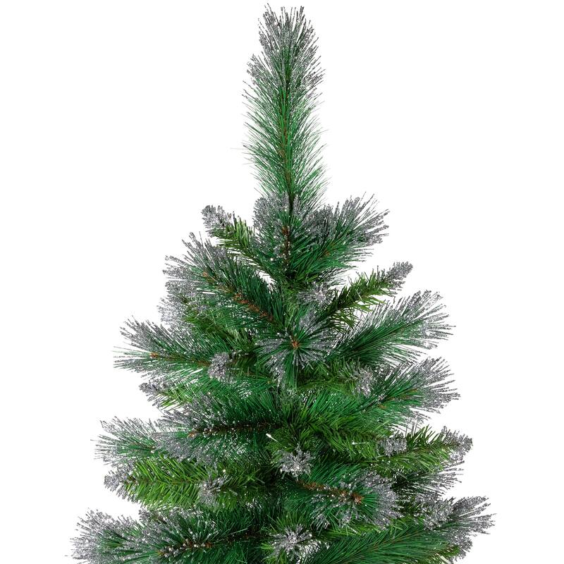 Two-Tone Spruce Pine Glitter Tip Medium Artificial Christmas Tree - 6' - Unlit - 6 Foot