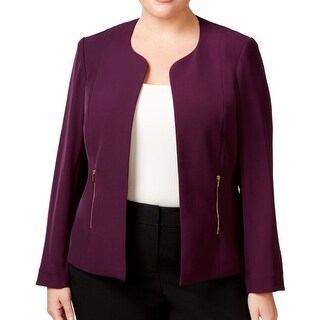 plus purple blazer calvin klein 24w open jacket womens
