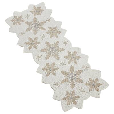 Beaded Table Runner With Snowflake Design