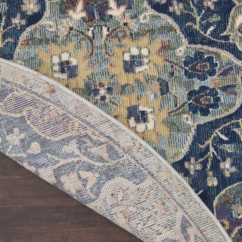 Power Loomed Distressed Floral Traditional Non Skid Area Rug