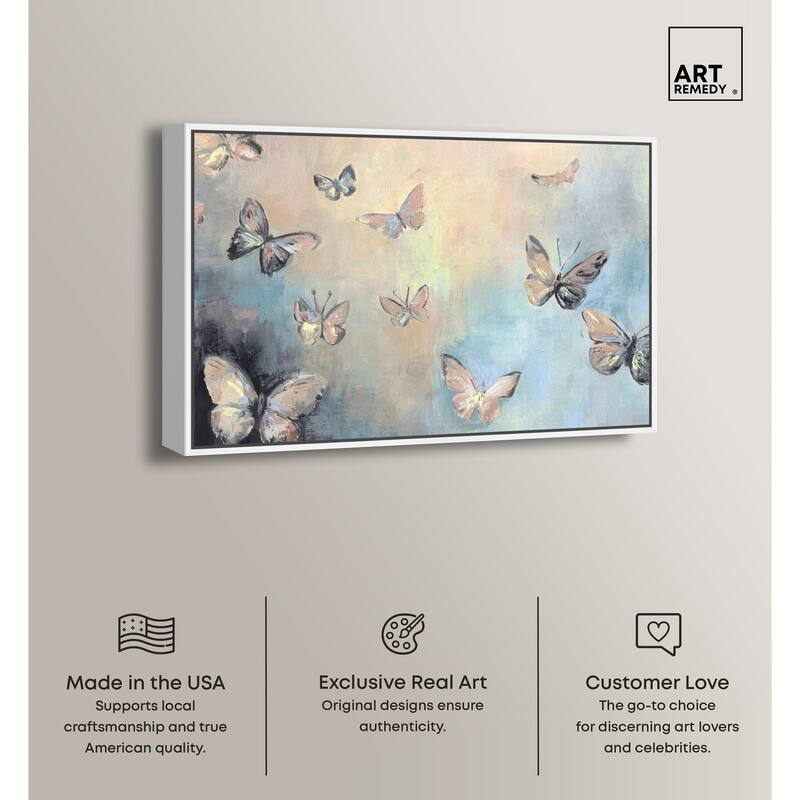 Textured Butterflies I Canvas by Art Remedy