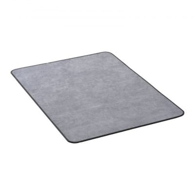 Grey Corduroy Gaming Chair Mat 36x48 in Non-Slip Floor Protector