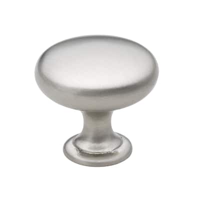 GlideRite 5-Pack 1-1/8 in. Satin Nickel Round Solid Cabinet Knobs - Satin Nickel