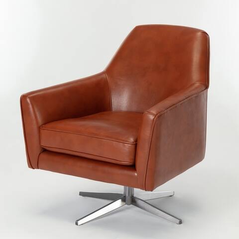 Presada Faux Leather Swivel Armchair by Greyson Living