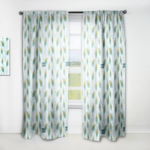 Designart 'Peacock Feather' Modern Curtain Single Panel