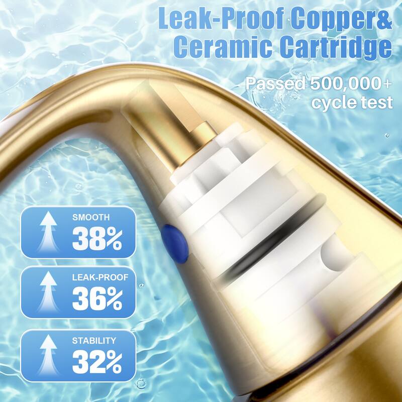 WOWOW 4 in. Centerset Double Handle High Arc Bathroom Sink Faucet