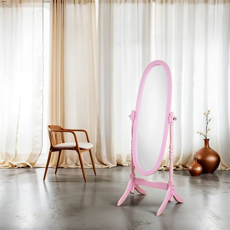 Traditional Queen Anna Style Wood Floor Cheval Mirror