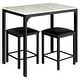preview thumbnail 13 of 25, 3 Piece Counter Height Dining Set Faux Marble Table 2 Chairs Kitchen