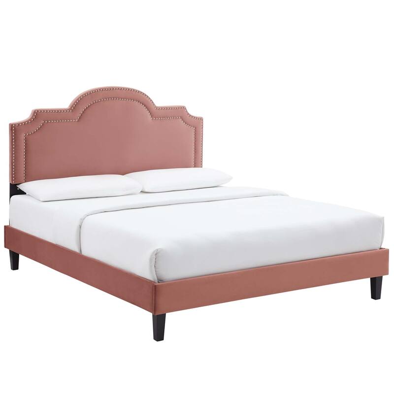 Aviana Performance Velvet King Bed - Dusty Rose