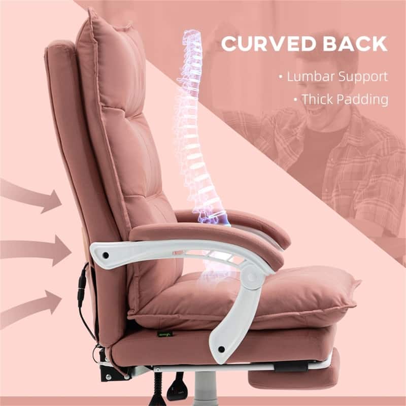 Massage Office Chair with Heating and Vibration Reclining Ergonomic Swivel - 26" W x 29.25" D x 45" -47.75" H