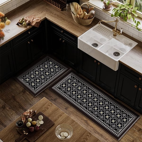 Farmhouse Kitchen Rugs And Mats Set Of 2, Farm Rooster