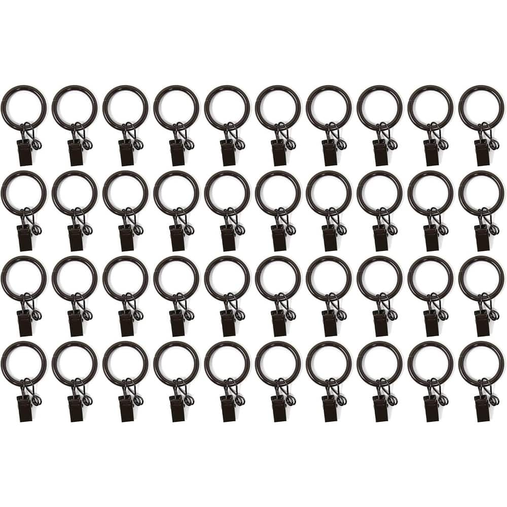 40PCS Solid Metal Window Drapery Curtain Panel Ring with Eyelet, 1" Inner Diameter, Fits Up to 3/4" Rod Multicolor