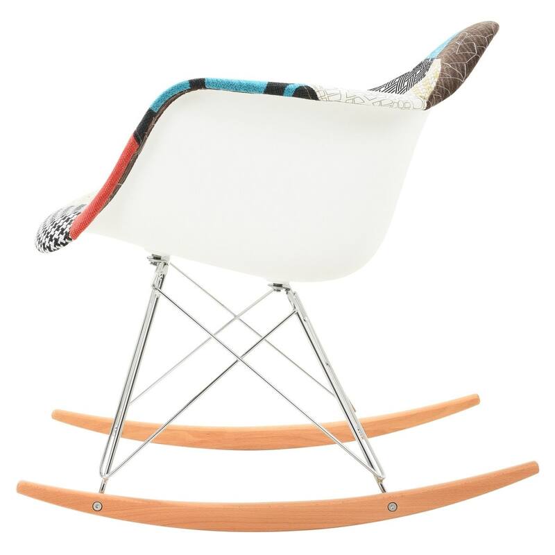 Wilson Twill Fabric Nursing Rocking Chair with Eiffel Base, Accent Armchair for Living Room & Bedroom