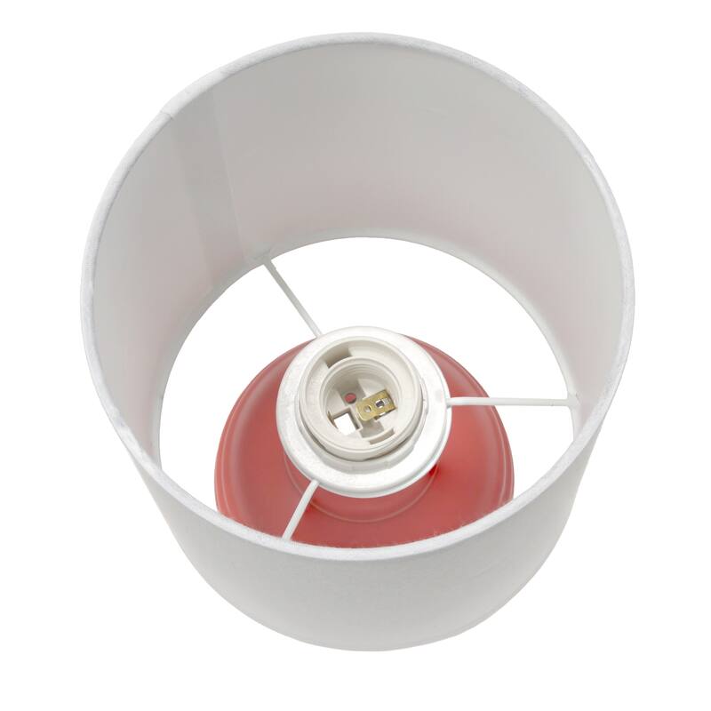 Mini Classic Jar Ceramic Table Lamp with White Drum Shade - 19.5" - Orange