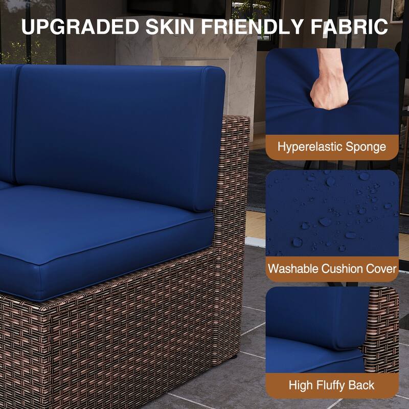 8-Piece Patio Furniture Set with 40" Fire Pit Table