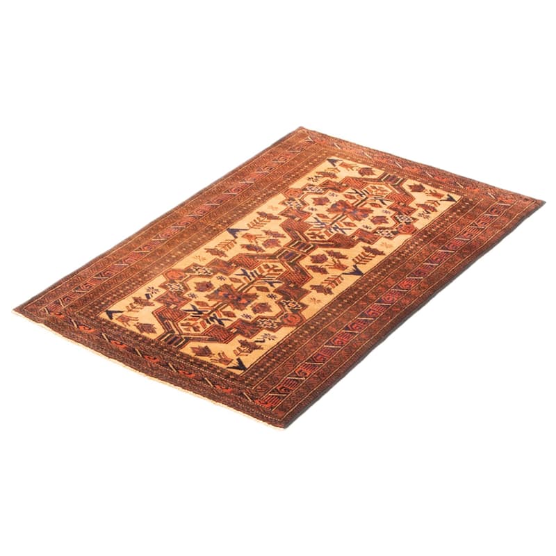 Teimani Beige Rug 2'10" x 4'4" - 2'10 x 4'4