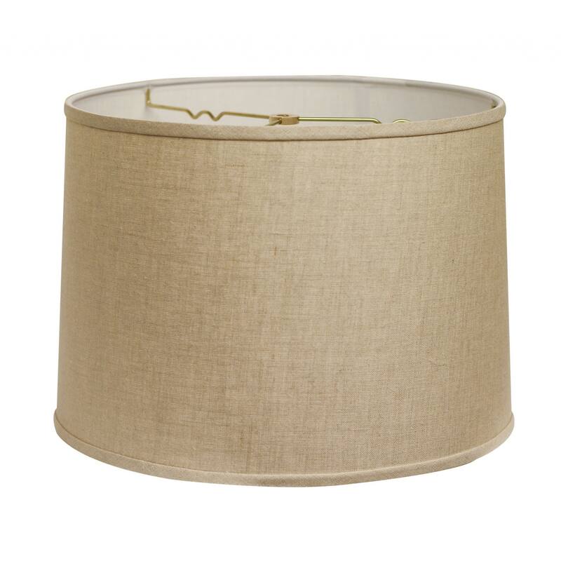 HomeRoots 15" Dark Wheat Throwback Drum Linen Lampshade - 15