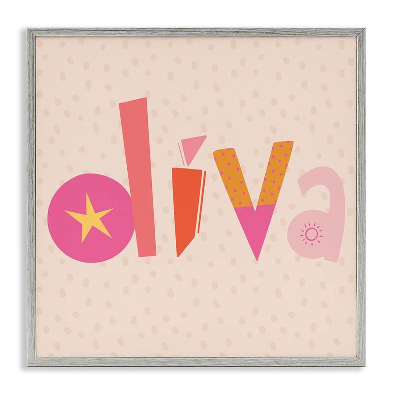 Stupell Diva Patterned Whimsical Text Framed Giclee Art Design By Sazerelli Designs - 24 x 24 - Grey