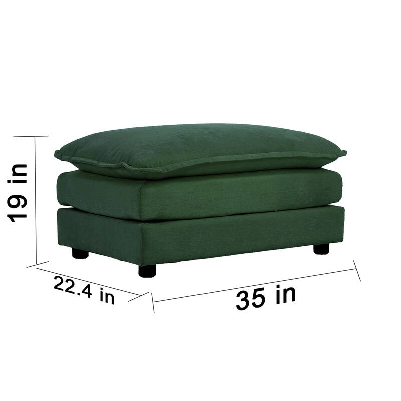 Modular Large U-Shape Sectional Sofa, Double Extra Ottomans, Comfort Chenille Upholstered Couch with Reversible Chaise
