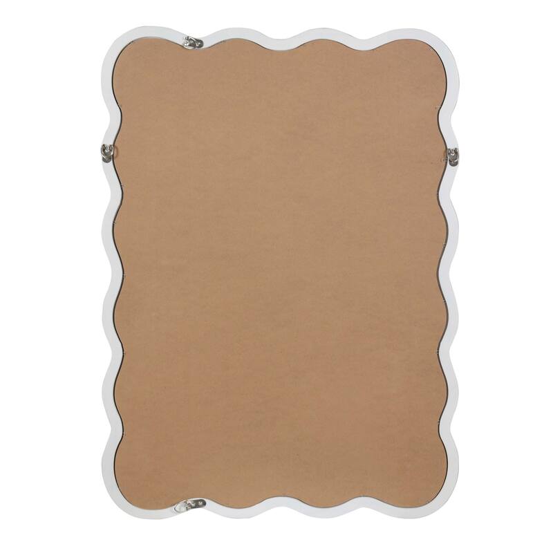 30"x 40" Wavy Rectangle Solid Wood Frame Decorative Mirror,For Bedroom, Bathroom, Living Room, Entryway