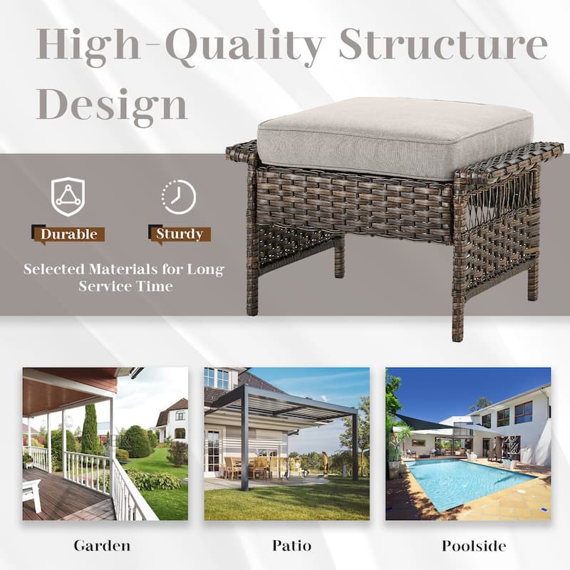 Gymojoy 3-Seat Outdoor Sofa set with Ottoman