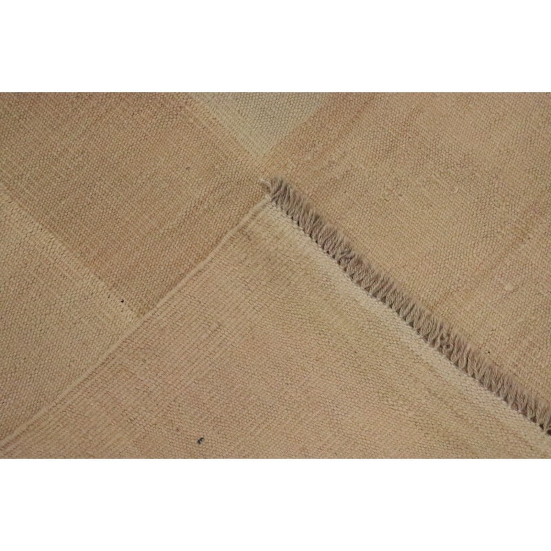 Hand Woven Oriental 100% Wool Carpet Southwestern Tribal Brown Kilim Area Rug - 9' 9'' X 8' 2''