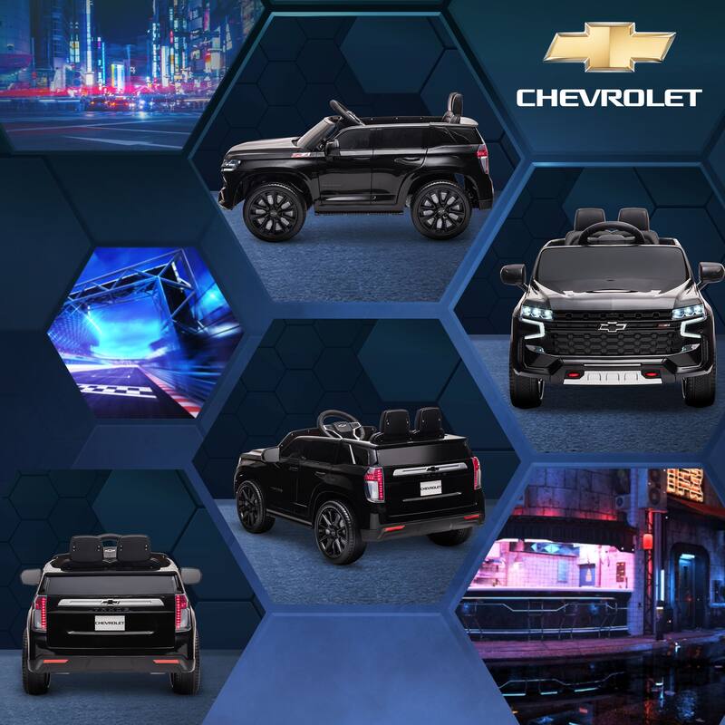 Chevrolet TAHOE 12V Kids Ride-On Car with Remote Control, Music, Lights, Suspension, for Ages 3-6