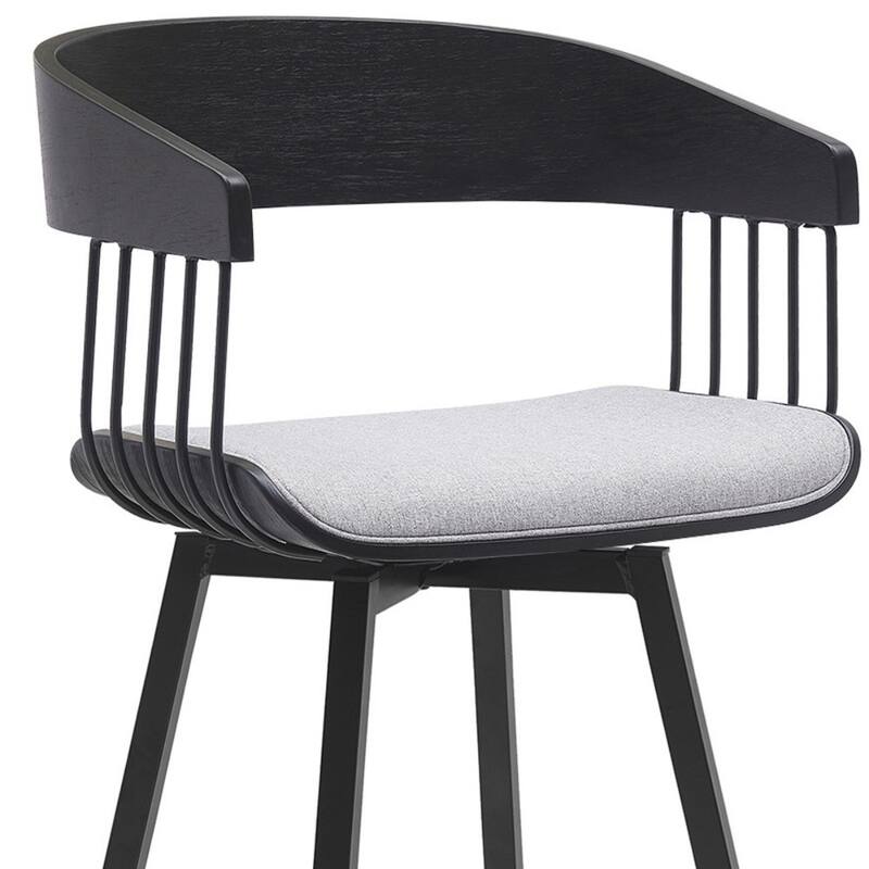 Modern Swivel Bucket Seat Bar Stool with Footrest and Armsrest Metal Frame for Kitchen Island
