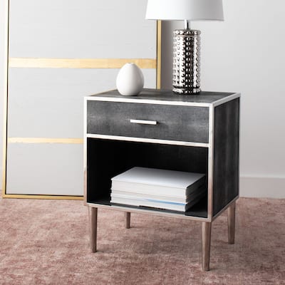 SAFAVIEH Couture Pietsje 1-Drawer Faux Shagreen Nightstand