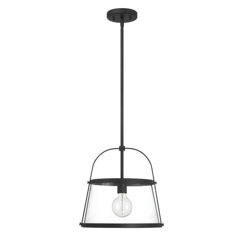 Fallon Metal and Clear Glass Ceiling Light - 13.1"L x 13.1"W x 13.3"H