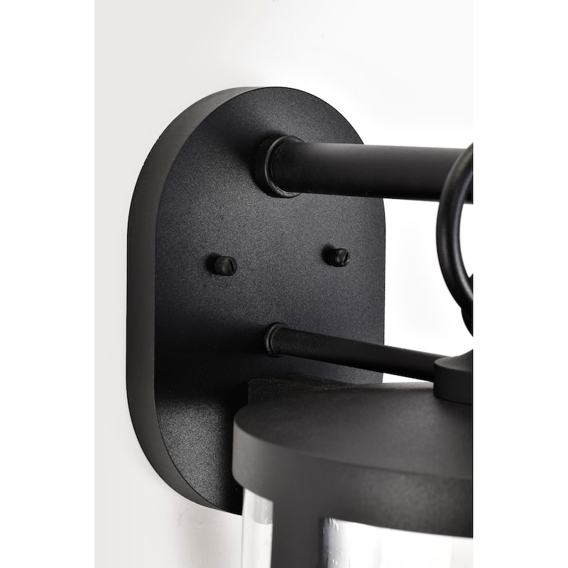 Broadstone 2 Light Medium Wall Lantern Matte Black with Clear Seeded Glass