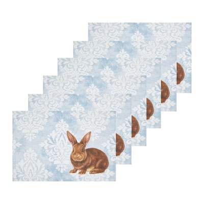 Damask Bunny Placemat Set 6