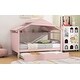 preview thumbnail 22 of 33, Twin Size Solid Wood House Bed with Trundle and Storage for Kids