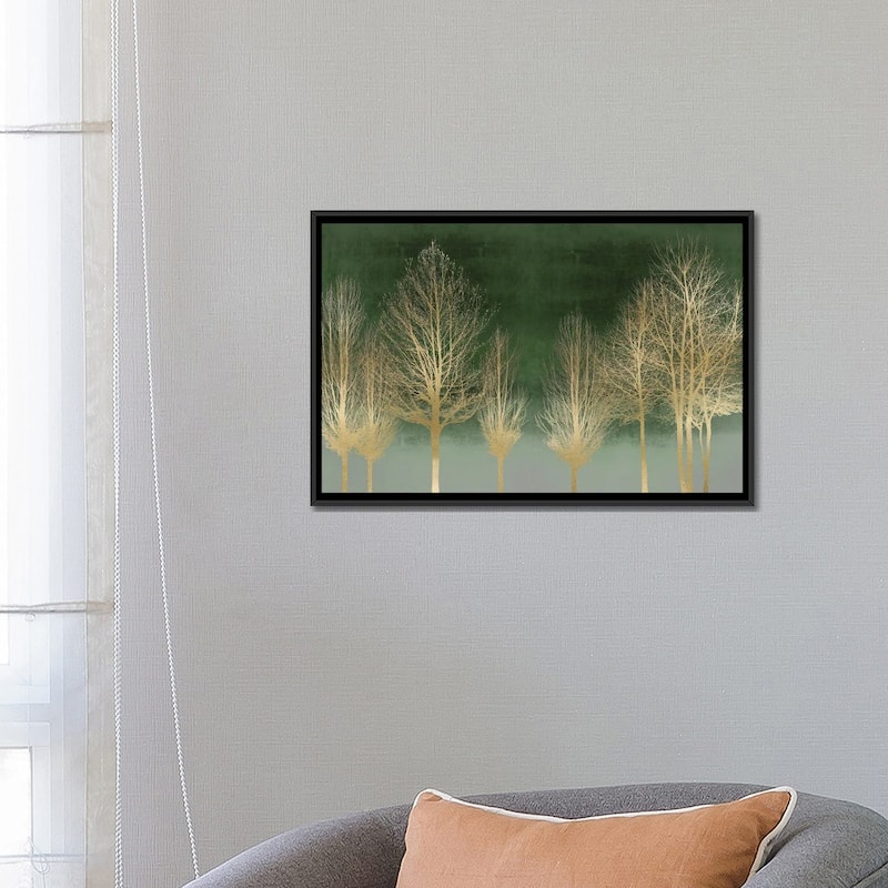 iCanvas "Gold Forest On Green" by Kate Bennett Framed Canvas Print