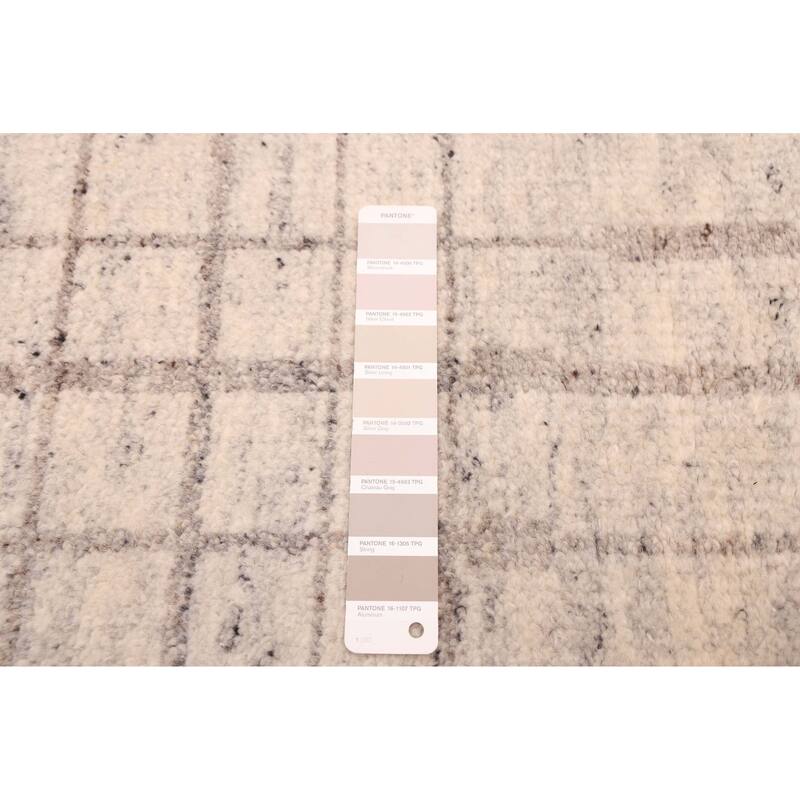 ECARPETGALLERY Hand-knotted Tangier Light Grey Wool Rug - 5'1 x 7'10