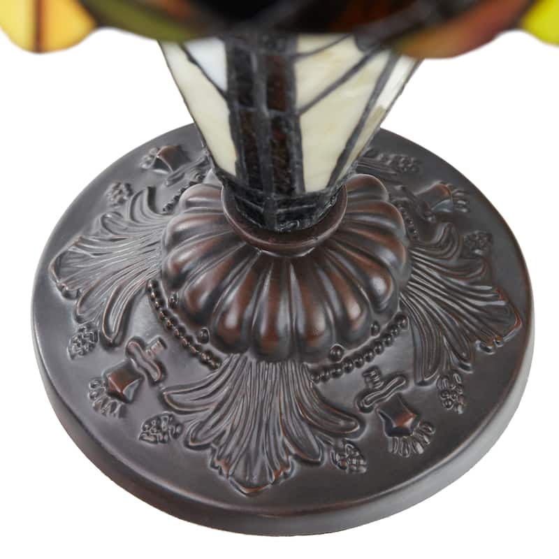 Gracewood Hollow Lemsine Brown and Cream 2-light Art Glass Table Lamp