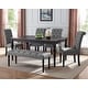 preview thumbnail 27 of 30, Roundhill Furniture Leviton Upholstered Dark Wash Wood 6-piece Dining Set Grey
