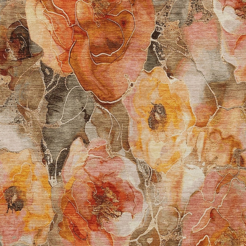 HomeRoots Floral Transitional Rectangle Outdoor Rug