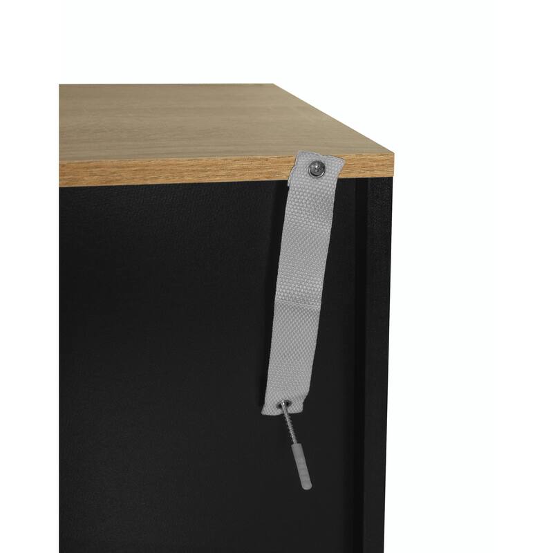 Modern Freestanding Shoe Storage Cabinet with 3 Metal Doors