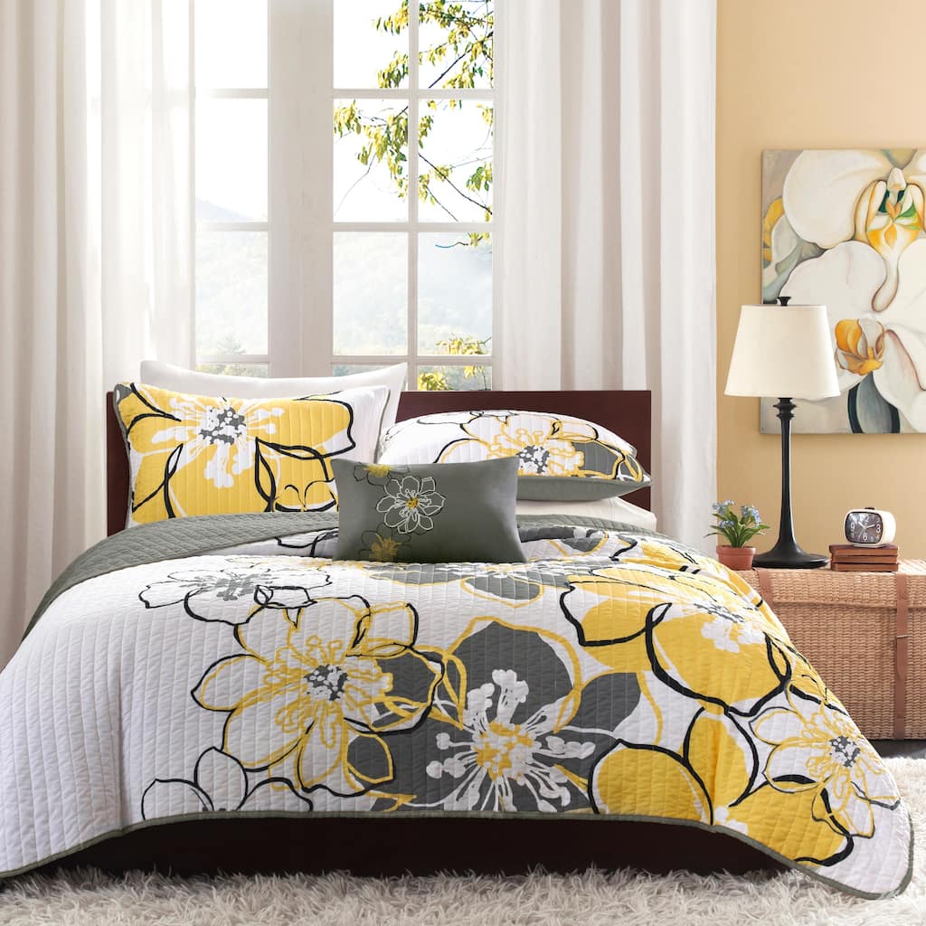 Mackenzie Yellow Reversible Coverlet Set by Mi Zone